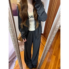 批发松弛感休闲运动套装女秋季韩版时尚<b class='q'>宽松</b>显瘦连帽<b class='q'>卫衣</b>阔腿裤两件套