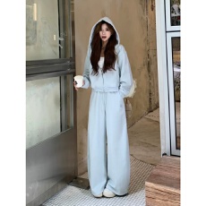 批发新款运动套装女春秋连帽<b class='q'>卫衣</b>短款宽松显瘦<b class='q'>韩版</b>学生休闲两件套时尚