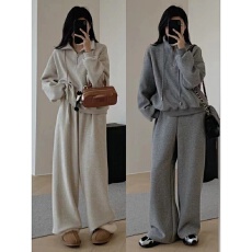 批发慵懒风韩系休闲运动套<b class='q'>装</b>女秋冬季宽松<b class='q'>时尚</b>松弛感卫衣阔腿<b class='q'>裤</b><b class='q'>两件套</b>