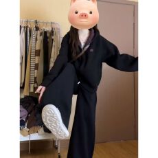 批发慵懒风<b class='q'>运动</b>服套装<b class='q'>女</b>秋季学生韩版宽松显瘦时尚连帽卫衣休闲两件套