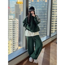 批发超厚奥粒绒<b class='q'>休闲</b>运动<b class='q'>套装</b>女秋冬季宽松三条杠卫衣外套阔腿裤两件套