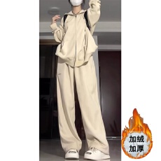 批发加绒加厚<b class='q'>运动服</b>套装女秋冬季学生<b class='q'>韩版</b>宽松显瘦连帽卫衣休闲两件套