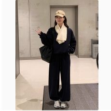 批发学生<b class='q'>韩版</b>休闲洋气<b class='q'>运动服</b>套装女春秋百搭宽松减龄卫衣卫裤两件套潮