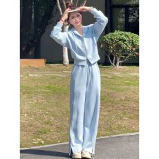 批发盐系运动服套装<b class='q'>女</b>秋季学生韩版宽松显瘦时尚<b class='q'>卫衣</b>休闲两件套ins潮