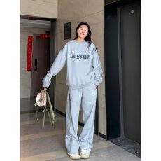 批发学院风<b class='q'>运动服</b>套装女秋季学生韩版宽松显瘦纯棉卫衣休闲两件套跑步