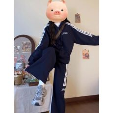 批发学院风<b class='q'>运动服</b>套装女春秋学生宽松显瘦韩版时尚炸街卫衣休闲两件套
