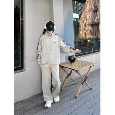 批发韩版宽松学生运动套装女春秋季时尚显瘦立领卫衣休闲两件套跑步服