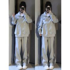 批发跑步<b class='q'>运动服</b>套装女春秋季学生韩版宽松显瘦时尚开衫卫衣休闲两件套