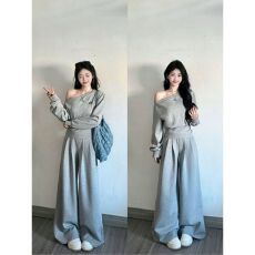 批发慵懒风减龄卫衣<b class='q'>运动服</b>套装女春秋显瘦宽松学生<b class='q'>韩版</b>时尚休闲两件套