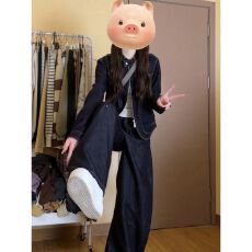 批发高级感运动套装女早<b class='q'>秋</b>穿搭一整套韩系牛仔外套阔腿裤休闲两件套潮