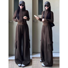 批发高级感<b class='q'>运动服</b>套装女秋冬宽松时尚卫衣工装阔腿裤<b class='q'>休闲</b>两件套跑步潮