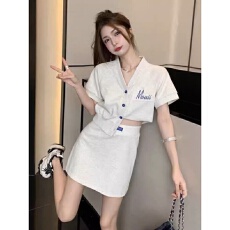 批发盐系<b class='q'>运动服</b>套装女夏季学生宽松韩版时尚气质<b class='q'>短袖</b>短裙休闲两件套潮