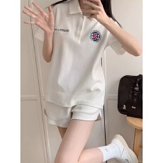 批发日系少女<b class='q'>运动服</b>套装女夏季学院风polo衫<b class='q'>短袖</b>短裤小个子休闲两件套