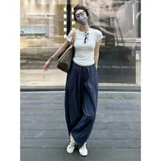 夏装搭配一整套时尚出游穿搭小个子初恋清纯奶甜阔腿裤两件套装女