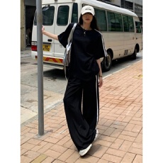 批发<b class='q'>运动服</b>套装女夏季学生宽松显瘦<b class='q'>时尚</b>短袖长裤休闲两件套跑步潮