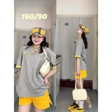 批发少女显瘦减龄运动套装女夏季<b class='q'>韩版</b>学生撞色短袖短裤休闲跑步两件套