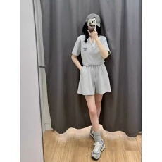 批发韩版时尚休闲运动服<b class='q'>套装</b>女夏季学生灰色短袖短裤减龄炸街两件套潮