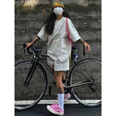 批发夏日OOTD少年感穿搭简约运动<b class='q'>套装</b>女休闲纯棉学院风上衣短裤两件套