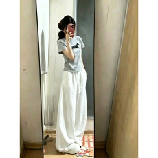 批发韩系时尚休闲运动服套装女<b class='q'>夏</b>季可爱腊肠狗修身正肩短袖长裤两件套
