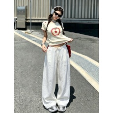 批发夏天穿搭一整套<b class='q'>短袖</b>休闲<b class='q'>运动服</b>套装女高级感上衣阔腿裤时尚两件套