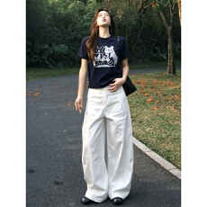 批发美式炸街运动服套<b class='q'>装</b>女夏季宽松显瘦时尚短袖t恤阔腿裤休闲两件套