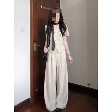 批发高级感老钱风阔腿裤运动套装女夏显瘦<b class='q'>时尚</b>韩系气质宽松休闲两件套