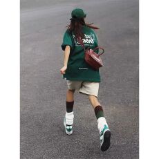 批发学院风夏季运动服套<b class='q'>装</b><b class='q'>女</b>薄款短袖短裤宽松减龄休闲跑步学生两件套
