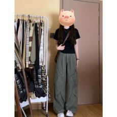 批发<b class='q'>夏</b>季正肩显瘦休闲运动服套装女韩系时尚短袖工装裤学生穿搭两件套