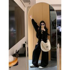 批发美式学院风甜酷休闲运动套装女春秋宽松时尚炸街高级感卫衣两件套