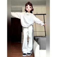 批发学院风运动服套装女秋季学生韩版宽松时尚炸街卫衣休闲两件套跑步