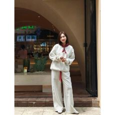 批发韩系慵懒风休闲<b class='q'>运动服</b>套装女春秋学生<b class='q'>宽松</b>显瘦圆领卫衣跑步两件套