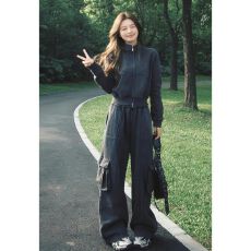 批发美式辣妹<b class='q'>运动服</b>套装女春秋宽松时尚炸街高级感卫衣<b class='q'>休闲</b>两件套跑步