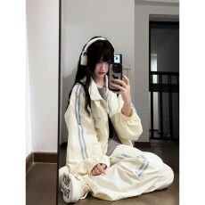 批发减龄休闲运动服套装女春秋新款学生宽松<b class='q'>韩版</b>时尚卫衣两件套跑步潮