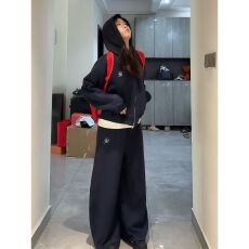 盐系温柔风减龄宽松休闲卫衣套装女秋冬季韩版外套阔腿裤两件套潮