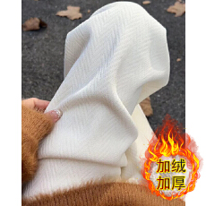 批发原版提花雪尼尔面料 灰色人字纹阔腿裤<b class='q'>女</b>秋冬加绒直筒裤