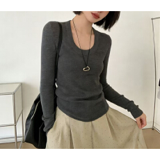 批发2026早春新款时尚百搭圆领长袖针织衫SK韩系正品羊毛上衣潮