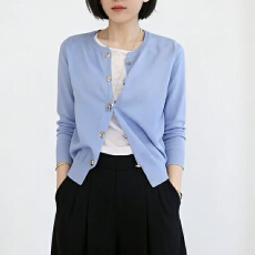 批发2026春夏季新款修身短款针织开衫小香风小毛衣SK<b class='q'>外套</b>外搭上衣