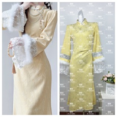 批发加绒加厚<b class='q'>旗袍</b>2025新款高端大气上档次连衣裙新中式长袖气质修