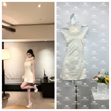 批发惊艳出场b入 狐狸毛领口<b class='q'>毛呢</b><b class='q'>连衣裙</b>可爱少女感