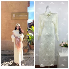 批发17号晚20点大Eees 东方之美 立领翻领两穿蕾丝旗袍加绒<b class='q'>连衣裙</b>