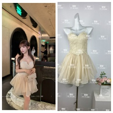 批发2026韩系性感辣妹荷叶边吊带裙轻奢<b class='q'>绣花</b>带胸垫蕾丝花边<b class='q'>连衣裙</b>