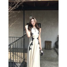 批发木子李的李新中式轻熟风立领盘扣收腰显瘦<b class='q'>连衣裙</b>