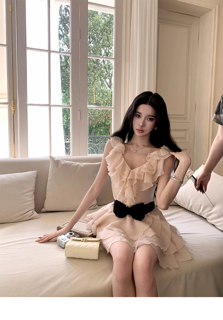 barb chill 생일 제한적 분말 안개 공주 드레스 여성 여름 70 주간 실크 라이 경기 서울 휴가 드레스