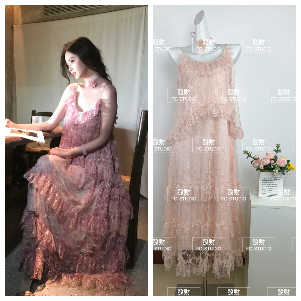 여름 새로운 광장 칼라 디자인 센스 디스플레이 화이트 품격 슬림해 보이는 여성 드레스