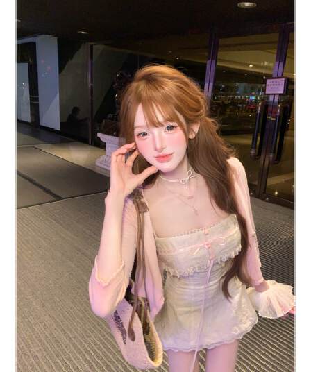 루이 茜 웨이 Sher S 아침 순수한 이슬 여름 순수한 욕망 바람 프랑스식 작은 대중 디자인 오픈 가디건 드레스