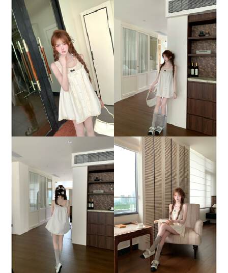 루이 茜 웨이 Sher S 그림 소녀 여름 순수한 욕망 바람 작은 대중 디자인 인형 드레스 r66859h