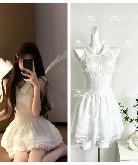 루이 茜 웨이 Sher S 달빛 첫사랑 여름 한 부서 천 금빛 바람 오리지널 디자인 드레스 r3847w