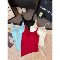 批发性感不规则侧边蕾丝绑带吊带背心女夏季内搭带胸垫设计感美背上衣