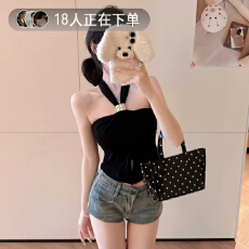 批发辣妹挂脖吊带背心女早春新款不规则设计感无袖上衣内搭打底衫