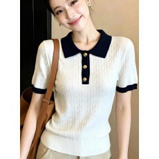 批发80-200斤内可穿<b class='q'>大码</b>女装S-XXXL夏季撞色麻花短袖t恤正肩冰丝上衣